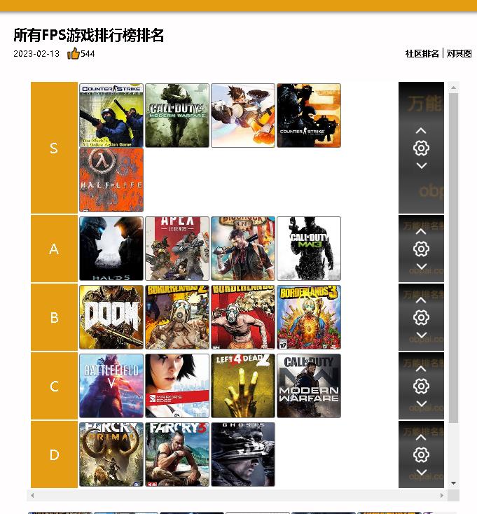 fps游戏排名